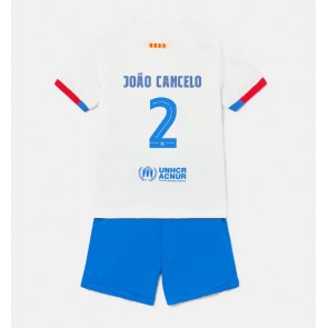 Barcelona Joao Cancelo #2 Gostujuci Dres za Dječji 2023-24 Kratak Rukavima (+ kratke hlače)